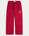 Hollister Good Luck Graphic Bootcut Sweatpants In Red