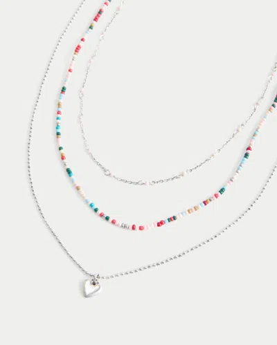 Hollister Heart Necklace 3-pack In Orange