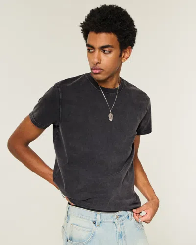 Hollister Heavyweight Slim Crew T-shirt In Black