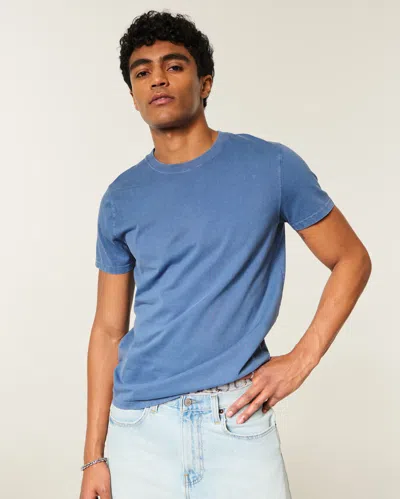 Hollister Heavyweight Slim Crew T-shirt In Blue