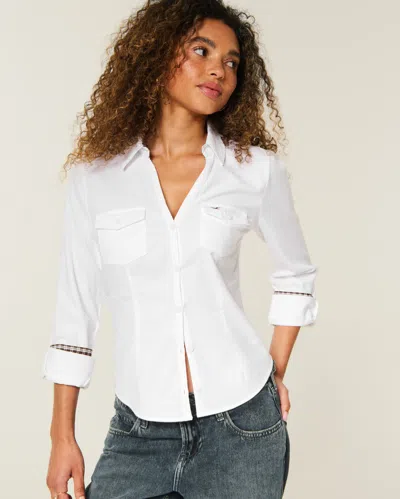 Hollister Heritage Long-sleeve Icon Shirt In White