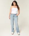 Hollister High-rise Light Wash Straight Jeans In White