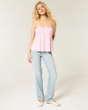 Hollister High-rise Light Wash Straight Jeans In Blue