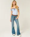 Hollister High-rise Medium Wash Flare Jeans In Blue