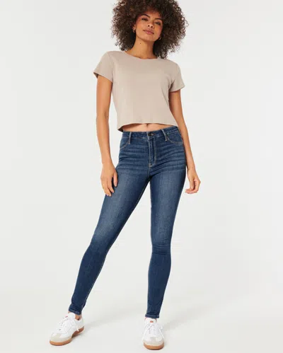 Hollister High-rise Medium Wash Jean Leggings In Blue