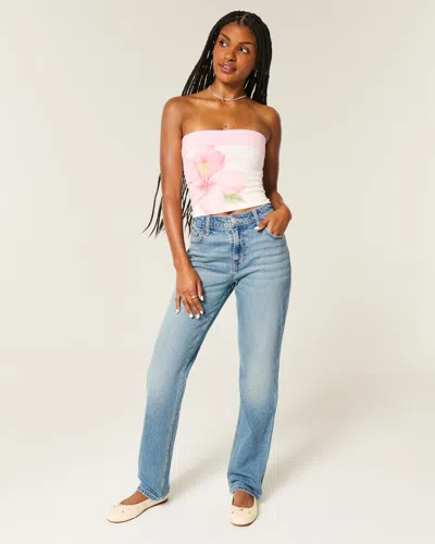 Hollister High-rise Medium Wash Straight Jean