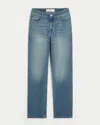 Hollister High-rise Medium Wash Straight Jeans In Blue