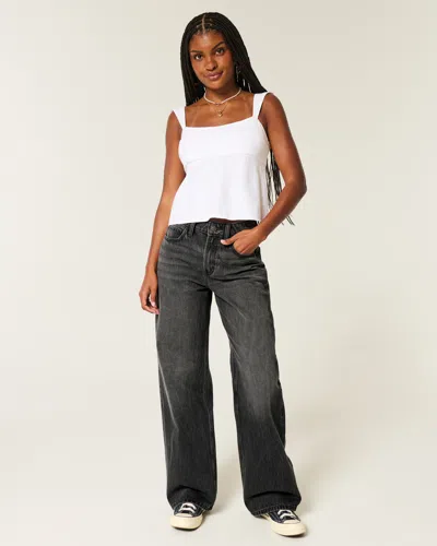 Hollister High-rise Washed Black Baggy Jeans
