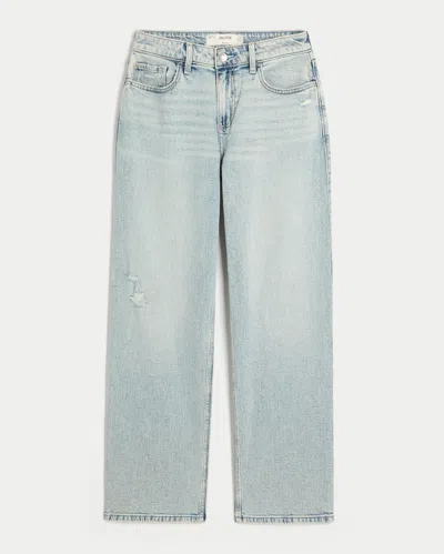 Hollister High-rise Distressed Light Wash Relaxed Jeans