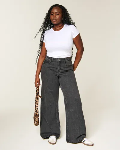 Hollister Low Rise Wide Leg Sweatpants In Blue