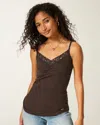 Hollister Holiday Vault Release Lace Trim Layering Cami In Brown