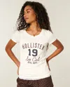 Hollister Holiday Vault Release Logo Graphic Tee In White