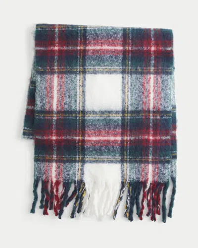 Hollister Holiday Vault Release Plaid Scarf In Blue