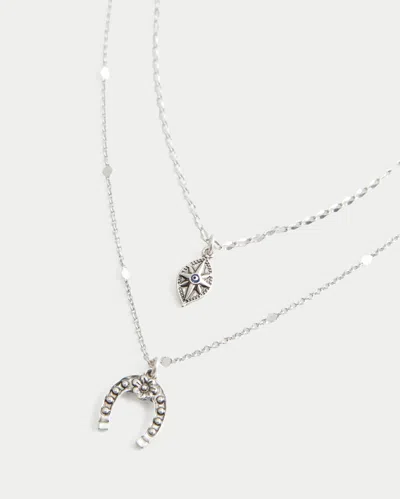 Hollister Horseshoe Necklace 2-pack In Silver
