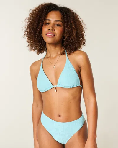 Hollister Jacquard Multi-way Triangle Bikini Top In Blue