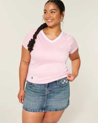 Hollister + Kappa Low-rise Denim Mini Skort In Multi