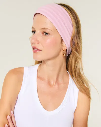 Hollister Knit Headband In Strawberry Cold Foam