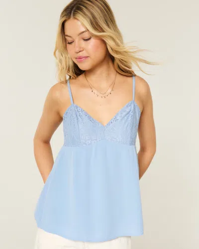 Hollister Lace Bust Slip Cami In Blue