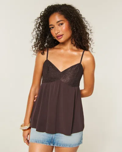 Hollister Lace Bust Slip Cami In Brown