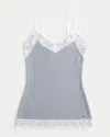 Hollister Lace Trim Layering Cami In Blue