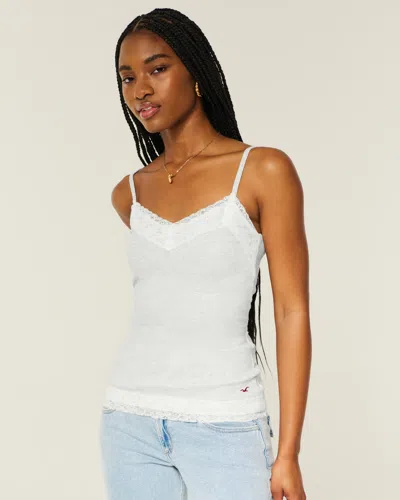 Hollister Lace Trim Layering Cami In Gray