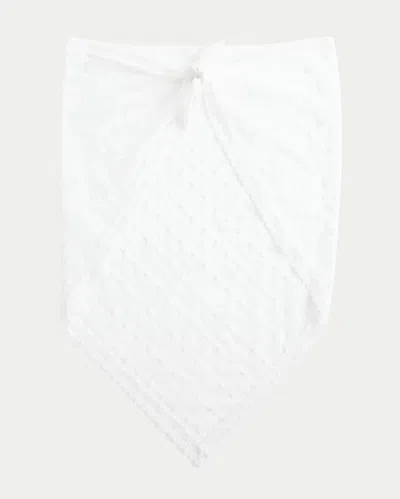 Hollister Lace Trim Mesh Bandana Belt In White
