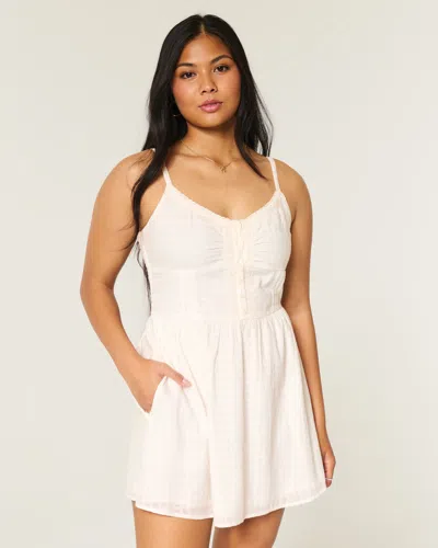 Hollister Lace Trim Mini Dress In White