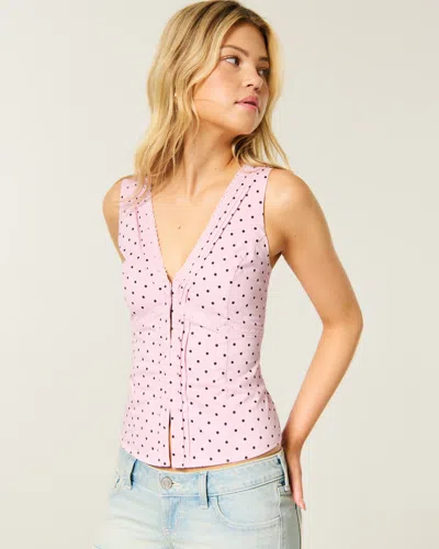 Hollister Lace Trim Tank In Black