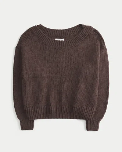 Hollister Lofty Off-the-shoulder Sweater In Brown