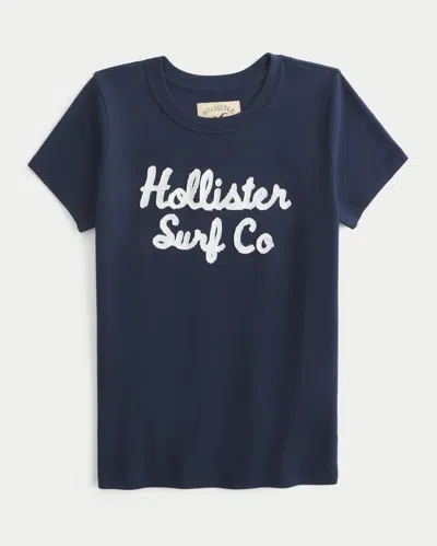 Hollister Logo Graphic Baby Tee In Blue