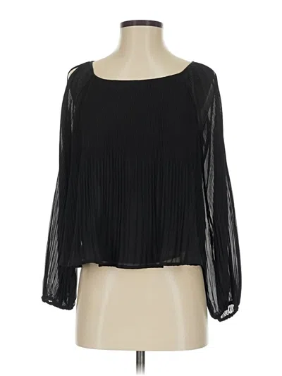 Pre-owned Hollister Long Sleeve Blouse In Black