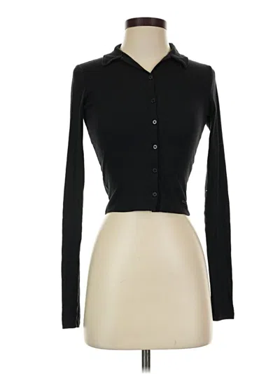 Pre-owned Hollister Long Sleeve Blouse In Black