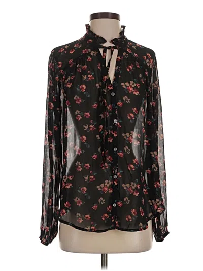 Pre-owned Hollister Long Sleeve Blouse In Black