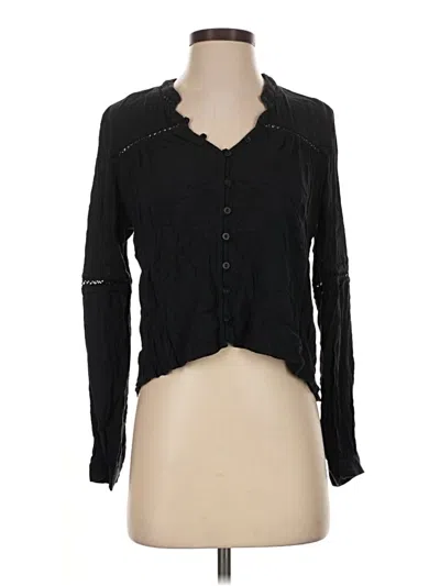 Pre-owned Hollister Long Sleeve Blouse In Black