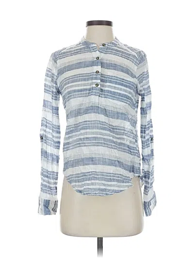 Pre-owned Hollister Long Sleeve Blouse In Blue
