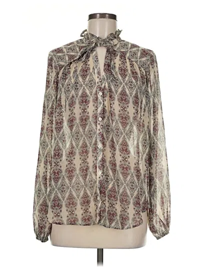 Pre-owned Hollister Long Sleeve Blouse In Brown