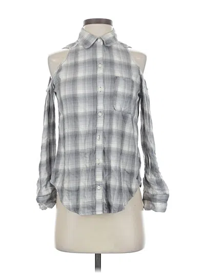 Pre-owned Hollister Long Sleeve Blouse In Gray