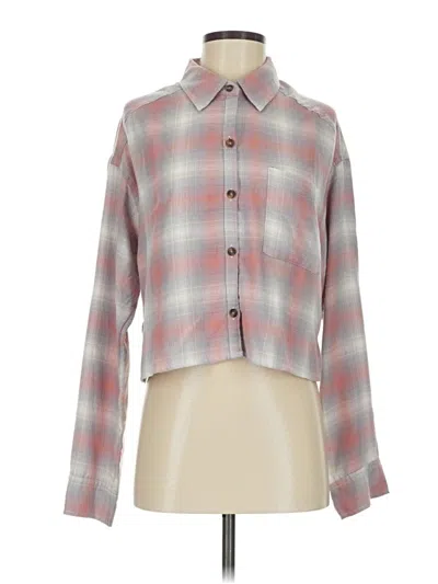 Pre-owned Hollister Long Sleeve Blouse In Gray