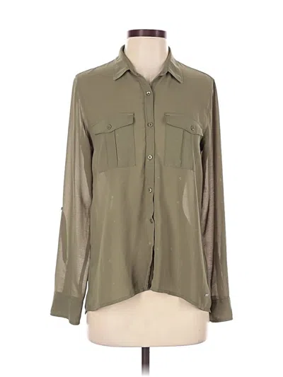 Pre-owned Hollister Long Sleeve Blouse In Green