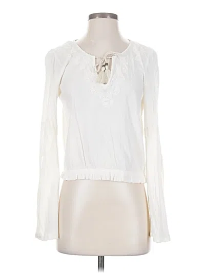 Pre-owned Hollister Long Sleeve Blouse In Ivory