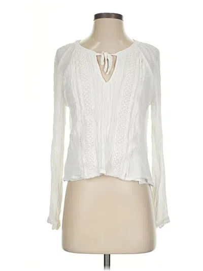 Pre-owned Hollister Long Sleeve Blouse In Ivory