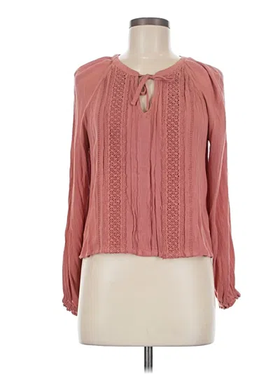 Pre-owned Hollister Long Sleeve Blouse In Pink