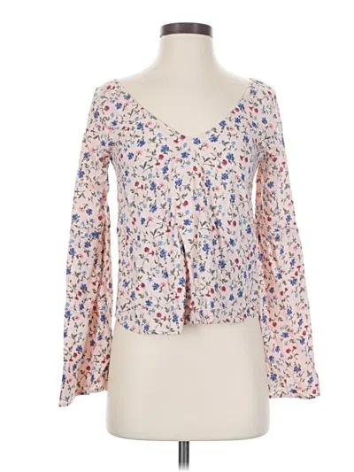 Pre-owned Hollister Long Sleeve Blouse In Pink