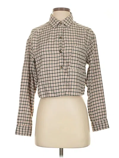 Pre-owned Hollister Long Sleeve Blouse In Tan