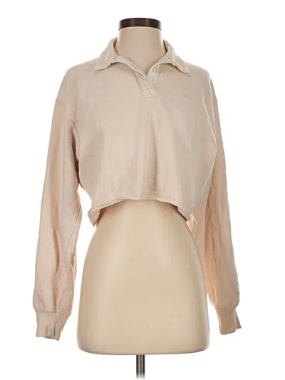 Pre-owned Hollister Long Sleeve Blouse In Tan