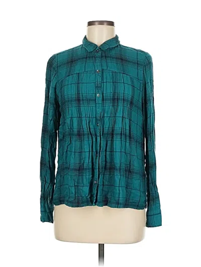Pre-owned Hollister Long Sleeve Blouse In Teal
