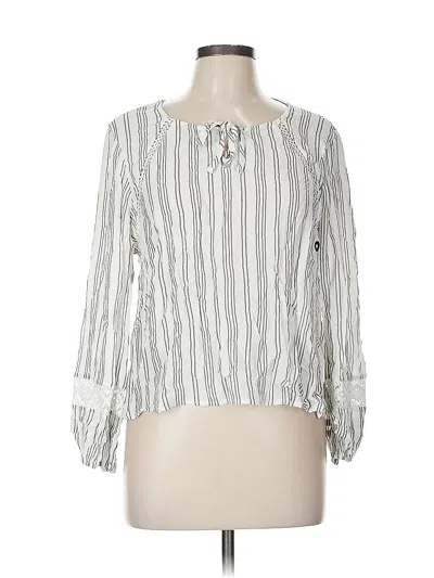 Pre-owned Hollister Long Sleeve Blouse In White