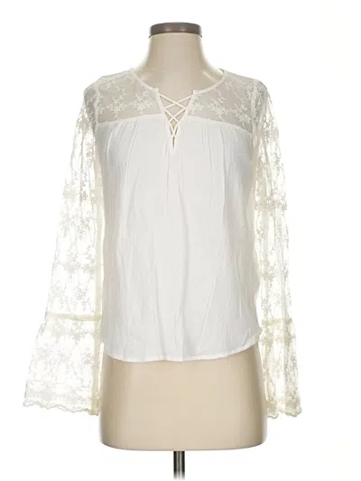 Pre-owned Hollister Long Sleeve Blouse In White