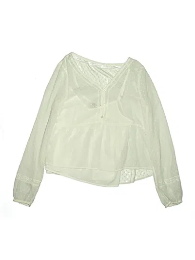Pre-owned Hollister Long Sleeve Blouse In White