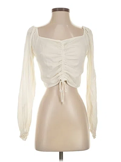 Pre-owned Hollister Long Sleeve Blouse In White